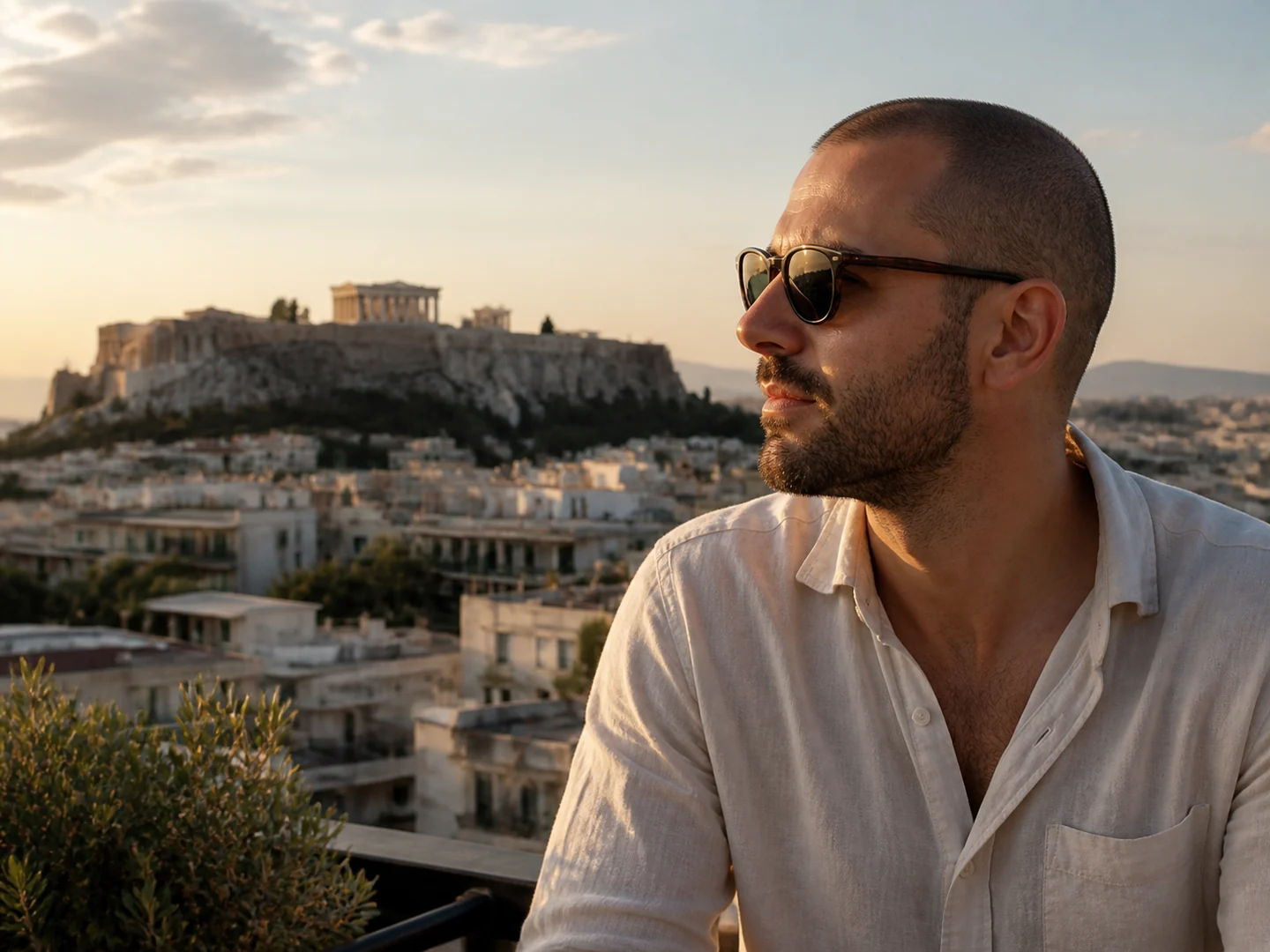 International guest planning scalp micropigmentation treatment in Athens
