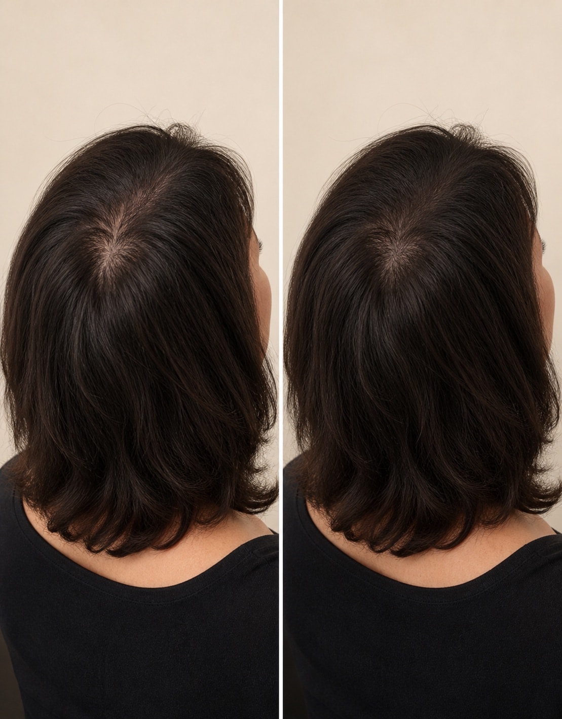 Illustrative women’s part-line and crown density planning comparison
